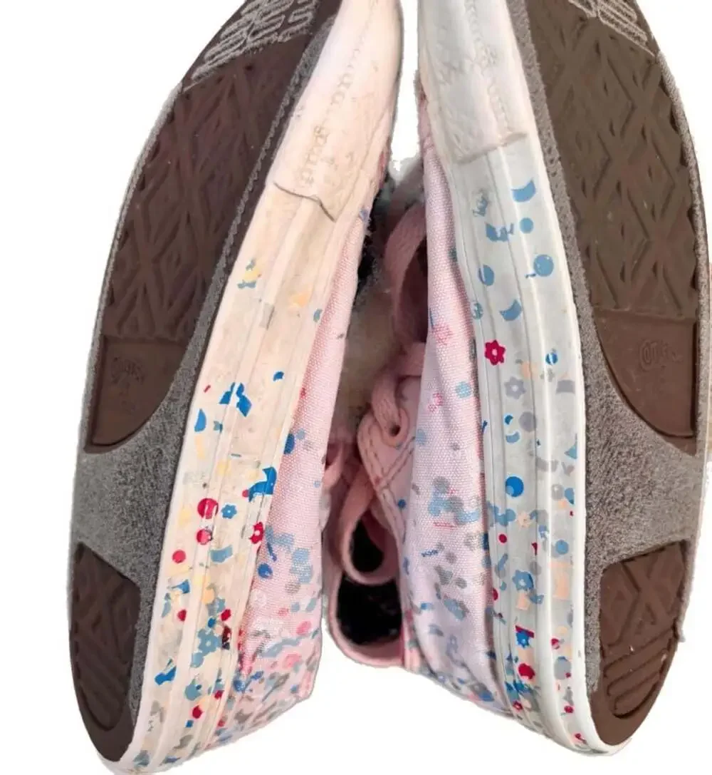 Converse‎ Chuck Taylor All Star Kids Pink Floral Polka Dot Sneakers Size 9